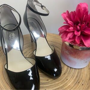 Black Micheal Kors Georgia Ankle Strap